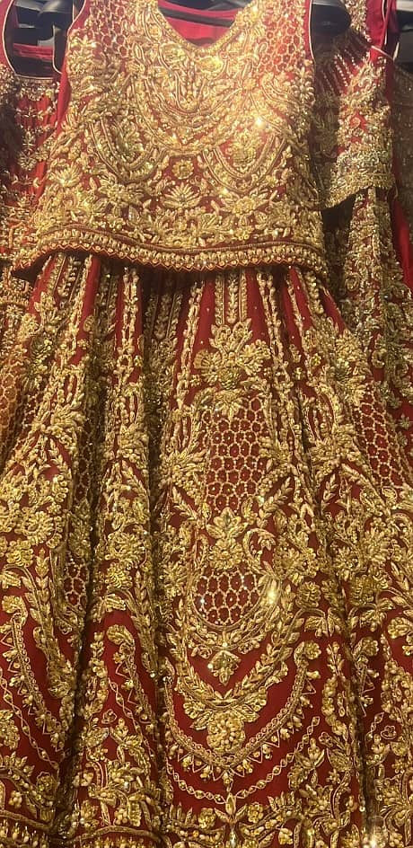 Maroon and golden lehnga 1