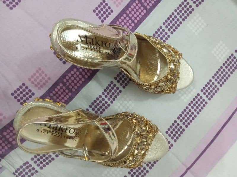 Fancy Bridal Dull Golden Sandle 5