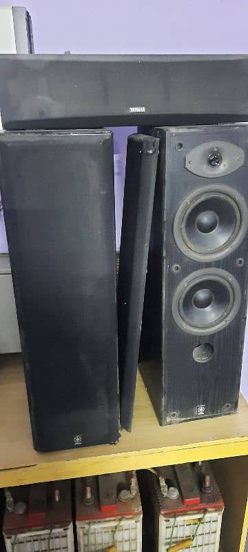 yamaha NS 45 speakers and NS 105 center  and yamaha power sub boofer 0