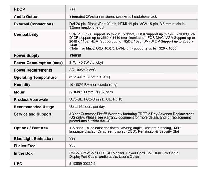 LED 27 inch Monitor, 2K HD, IPS display, with HDMI, DP, VGA, DVI Port. 5