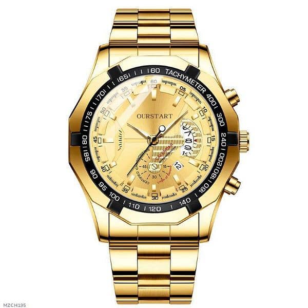 Korean style large dial men's quartz watch with calendar_trendy style 4