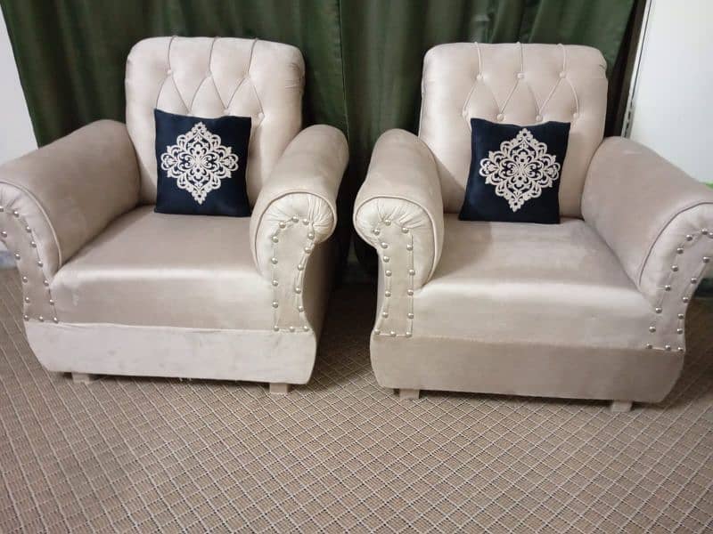 Sofa Set 5 Seater New Velvet With 5 Cushion l Contact 0331-5507990 2