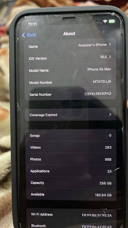 Iphone xs max 256GB non PTA(LLA) 7