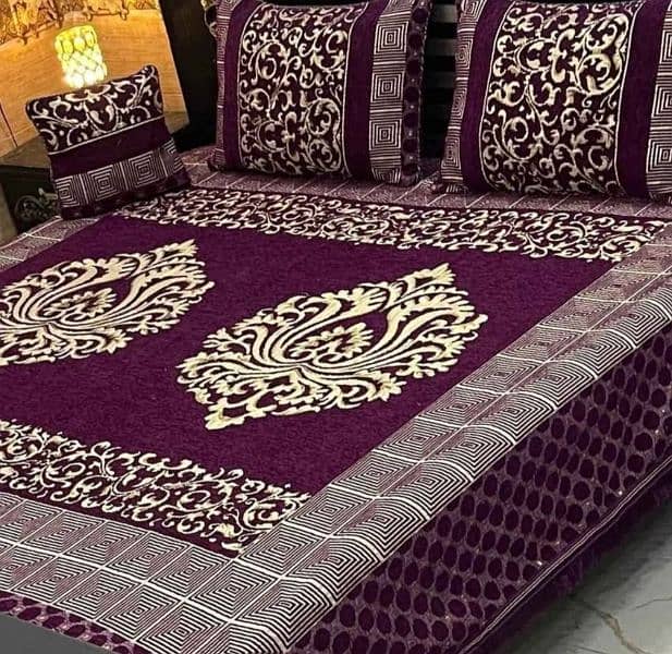 4 Pcs velvet Bedsheet 1