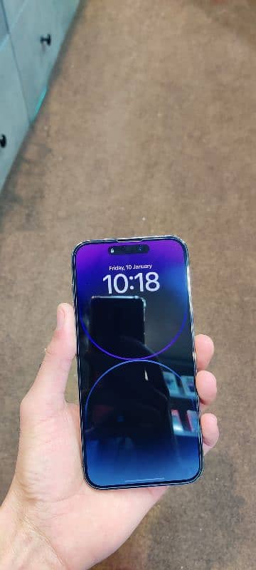 I phone 14 pro max pta aprov 256gb. 93bh. 10/10 5