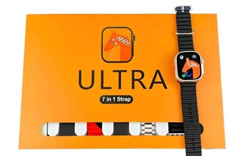 7 in 1 ultra Smart Watch with 7 Straps And Wireless Charging Bluetooth 0