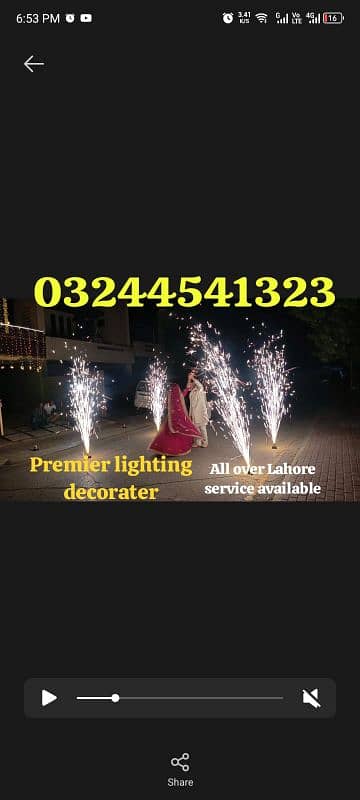 wedding lighting decoration/light decor/house light/fairy light/lahore 1