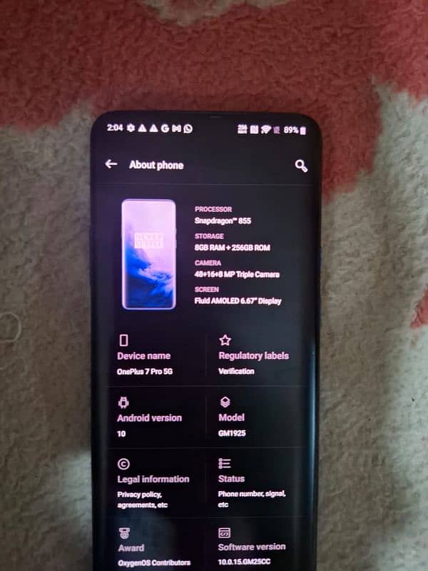 one plus 7 pro 8.256 approved 4