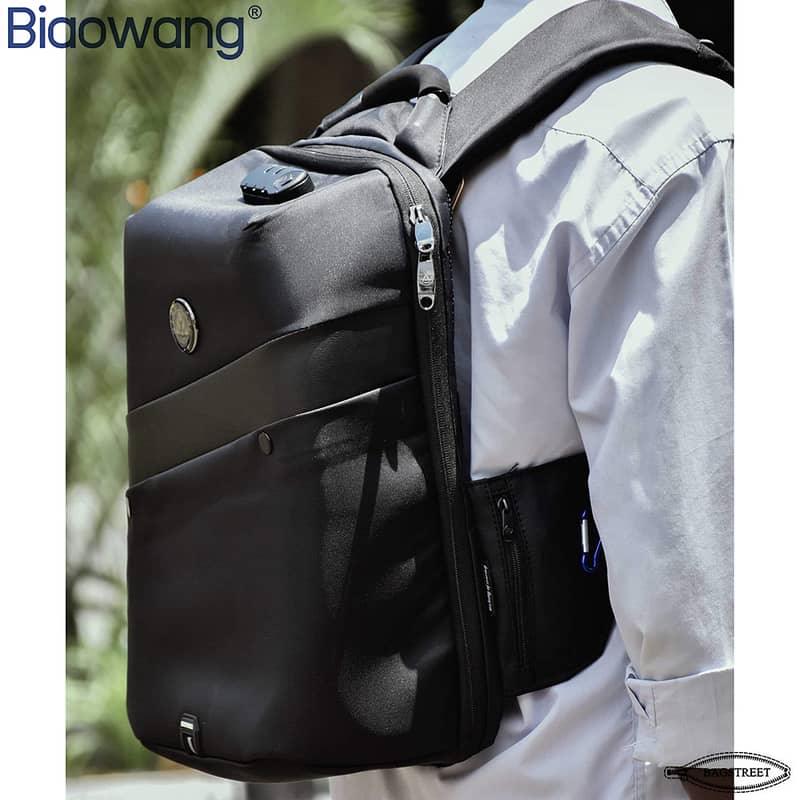 Biaowang 15.6″ Premium Quality Antitheft Waterproof Laptop Backpack 12