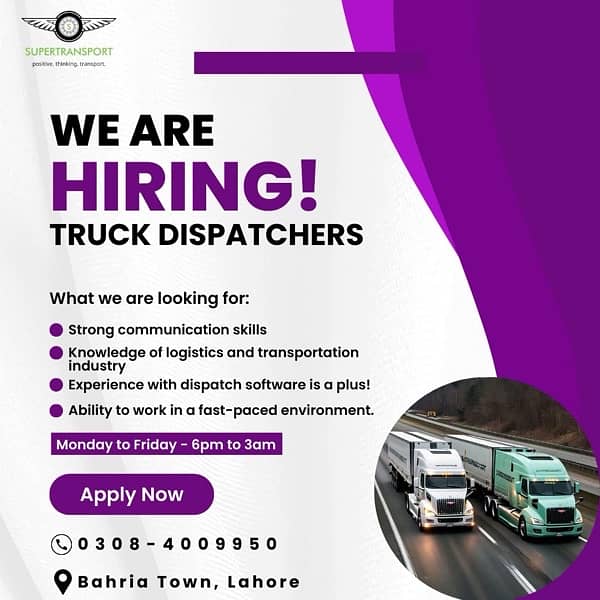 Customer Support Agent Required (Truck Dispatcher) 1