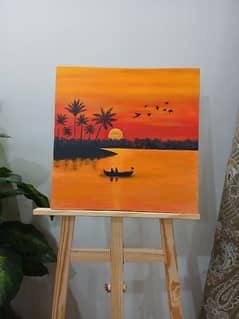 beautiful sunset acrylic painting/customized artwork