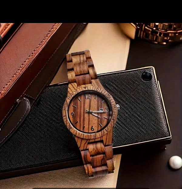 Pure Natural Zebra Wood Mens Watch | Quartz Watch With Calendar |watch 2