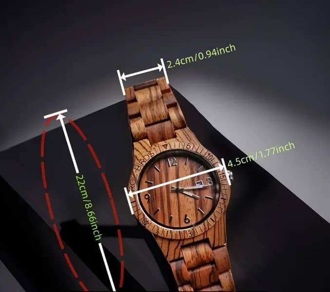 Pure Natural Zebra Wood Mens Watch | Quartz Watch With Calendar |watch 3