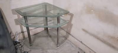 Side Table of Heavy Tempered Glass