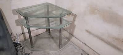 Side Table of Heavy Tempered Glass