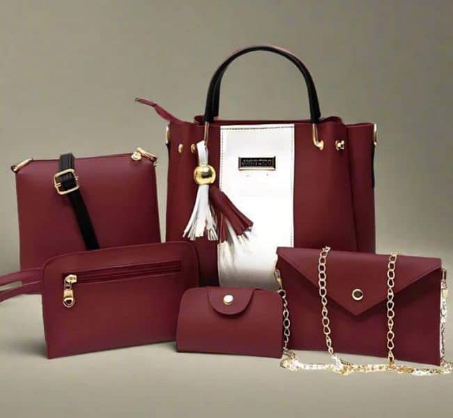 5pc Leather Hand Bag Set 3