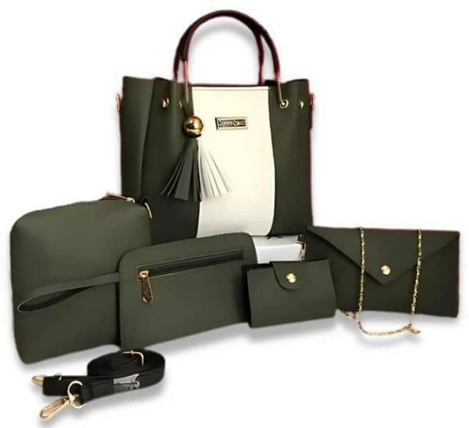 5pc Leather Hand Bag Set 4