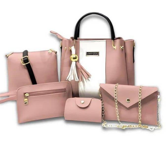 5pc Leather Hand Bag Set 6