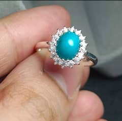 Natural Turquoise Neshapuri Feroza Ring