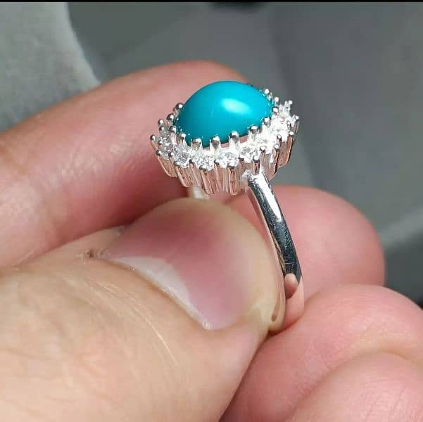 Natural Turquoise Neshapuri Feroza Ring 1