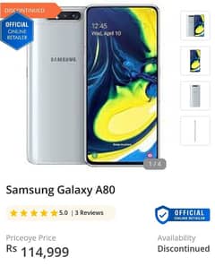 Samsung Galaxy A80 (8GB RAM, 128GB Memory) Official PTA Approved