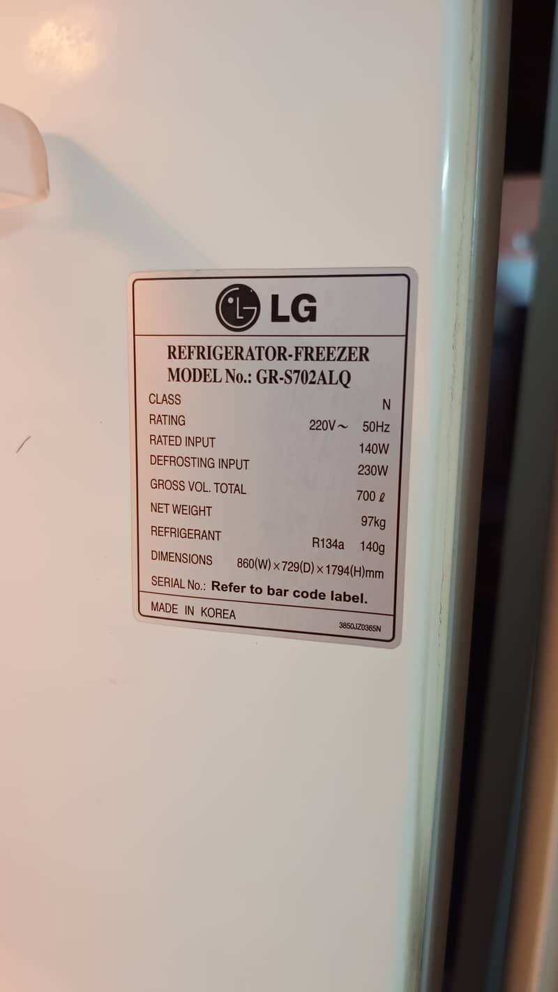 Used LG NO frost Refrigerator 20 cubic 3