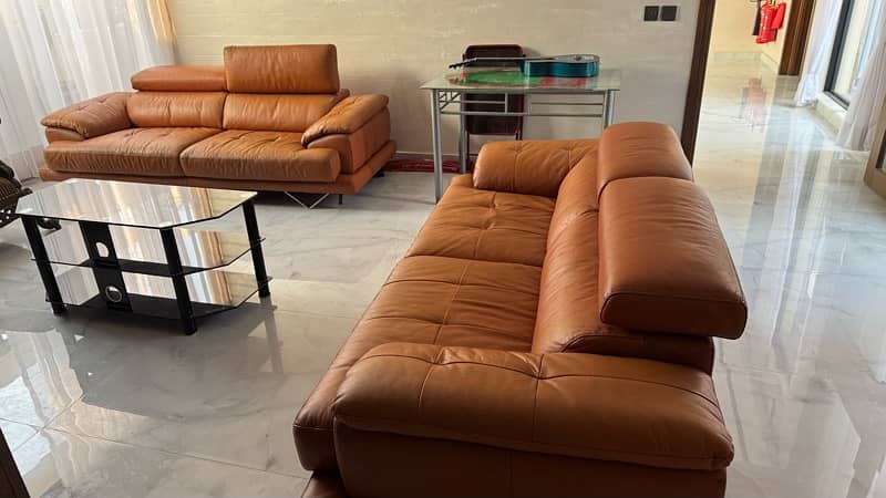 imported , pure leather sofa from China . Two , 3 seatets 6