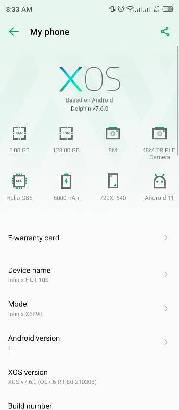 infinix Hot 10s 6/128 gb complete box 7