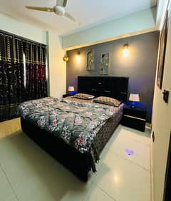 One bed luxury furnished apartment available for rent in gulberg greens islamabad.