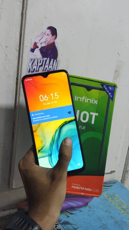 infinix hot 10 play 4/64GB 6000mh battery with box 10/9'5 0