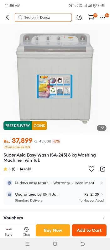 super Asia Washing machine with spinner 7