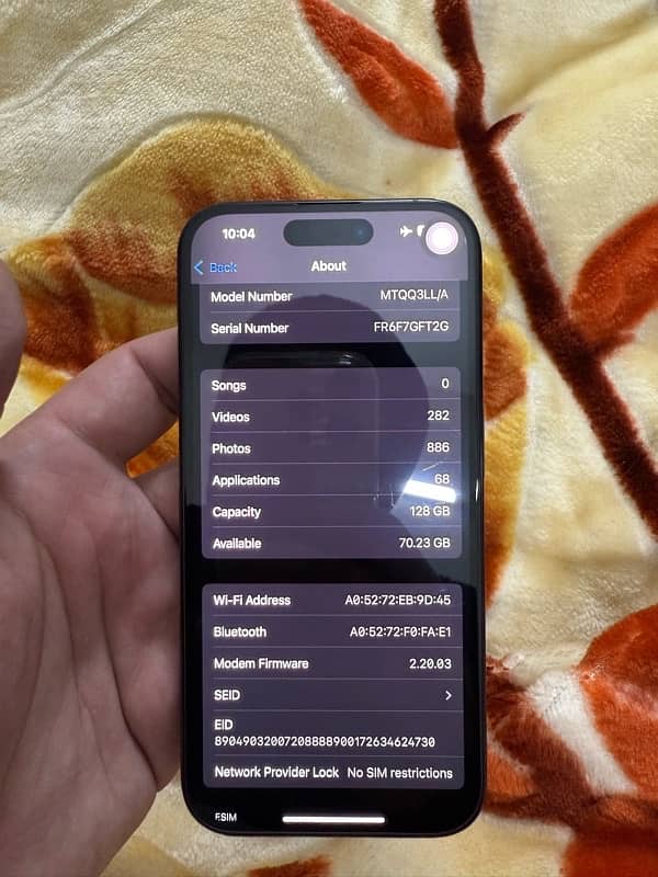 iPhone 15 Pro 128GB Factory Unlocked 10/10 Non PTA sim 2 will work 8