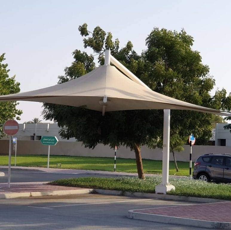 Wall Mounted Shades , PVC Shades | Car Parking Structure , Pole Shade 6