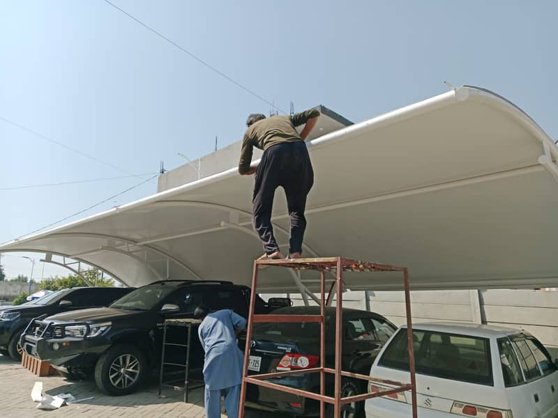 Wall Mounted Shades , PVC Shades | Car Parking Structure , Pole Shade 8