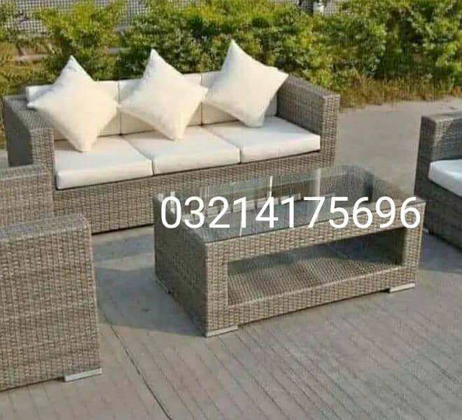 RATTNA OUTDOOR GARDEN UPVC FURNITURE SOFA SET CHAIRS TABLE UMBRELLA 1