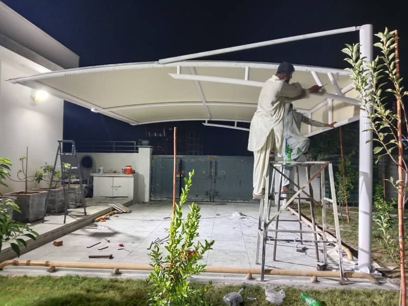 Tensile Shades in Pakistan - Wall mounted shed - Car Park - Marquee 8