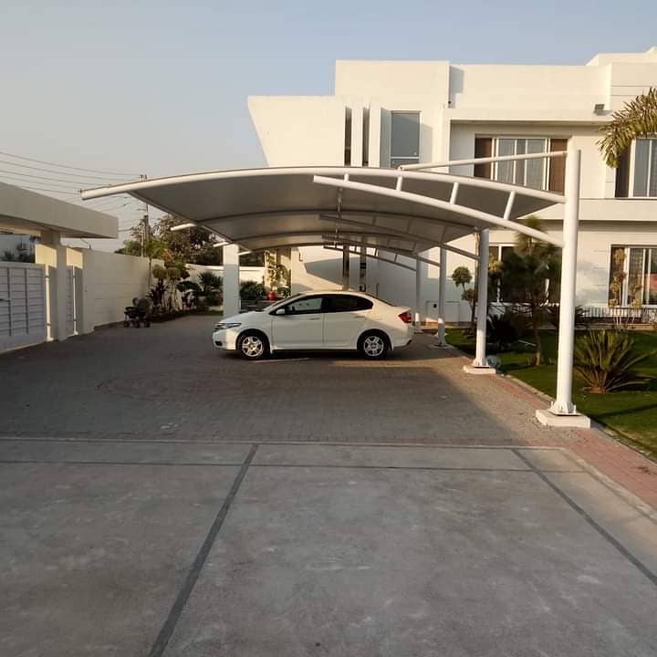 Tensile Shades in Pakistan - Wall mounted shed - Car Park - Marquee 2