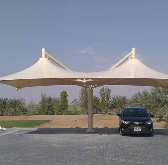 Tensile Shades in Pakistan - Wall mounted shed - Car Park - Marquee 3