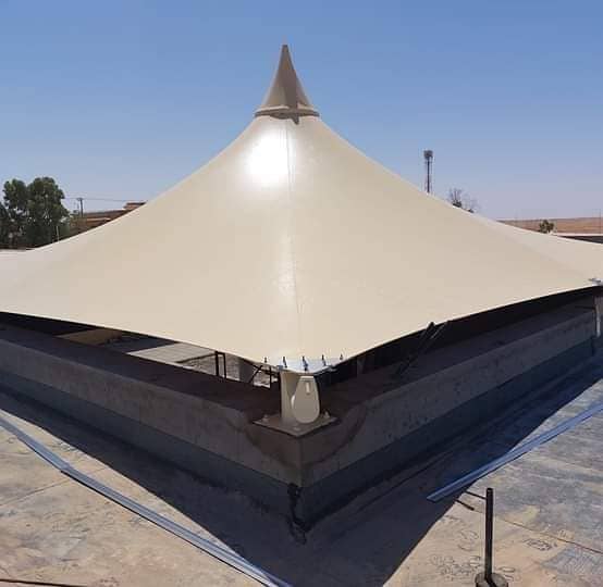 Tensile Shades in Pakistan - Wall mounted shed - Car Park - Marquee 4