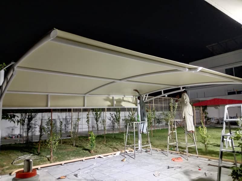 Tensile Shades in Pakistan - Wall mounted shed - Car Park - Marquee 5