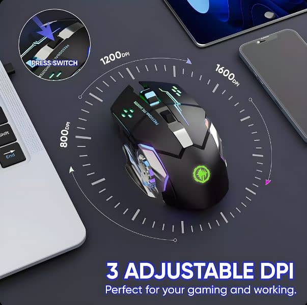 Wireless RGB Gaming Mouse Rechargeable With Ergonomics And 6 Buttons 2