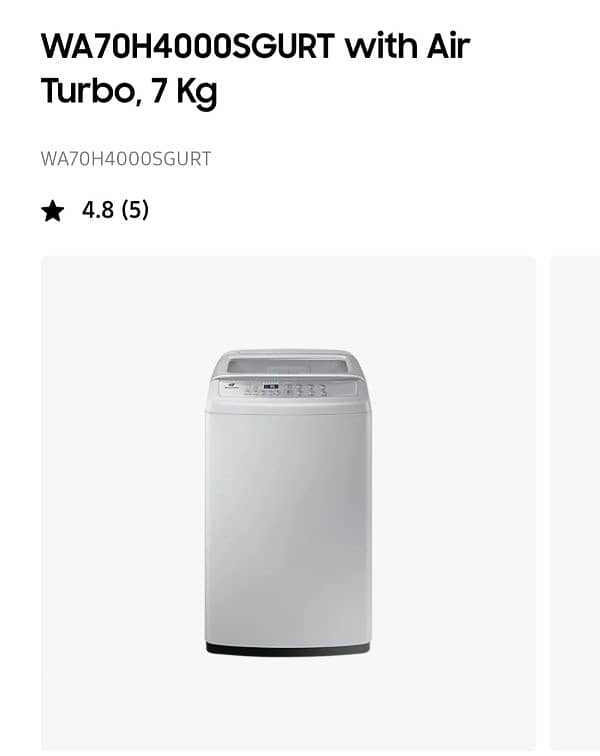 Samsung fully automatic 7kg 6