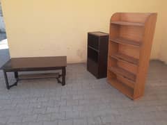 1 x coffee table, with 2 x racks new polished, good condition