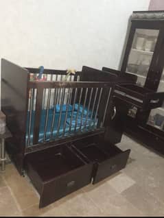 wooden baby cot