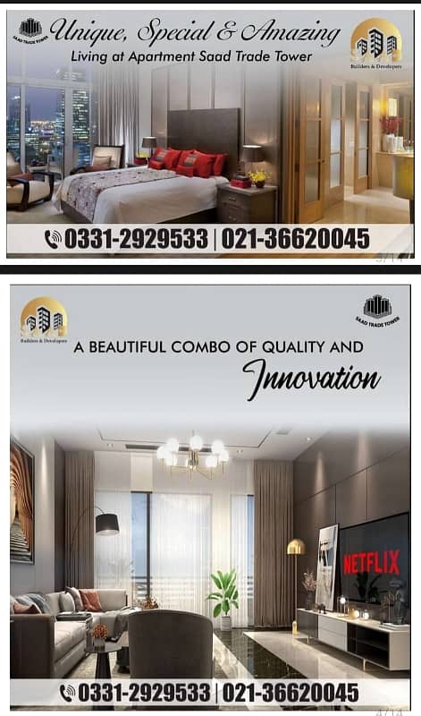 2 Bed Lounge 1050 Sq. F Apartment available in Different Floor On Installments At Prime Location Of Firdous 3