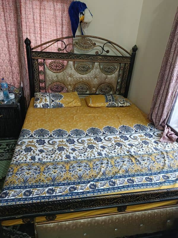 king size iron bed with mattress 0