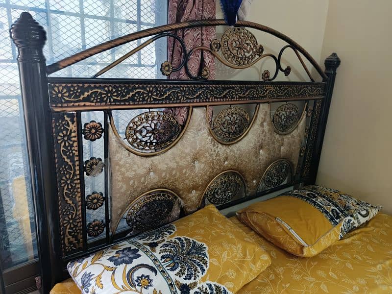 king size iron bed with mattress 1