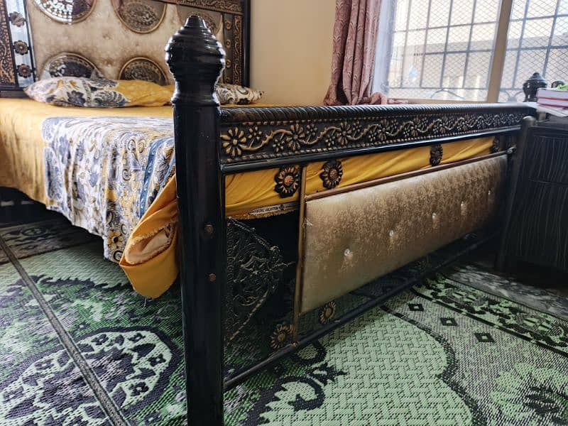 king size iron bed with mattress 2