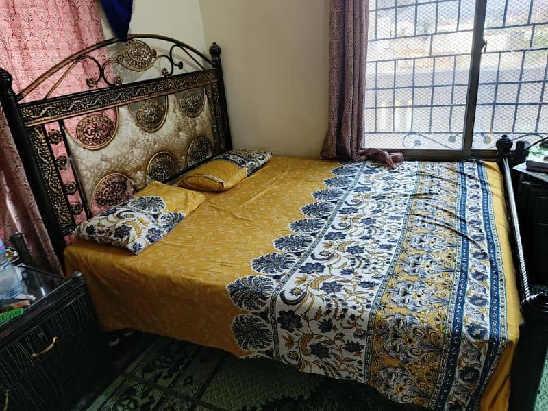 king size iron bed with mattress 5