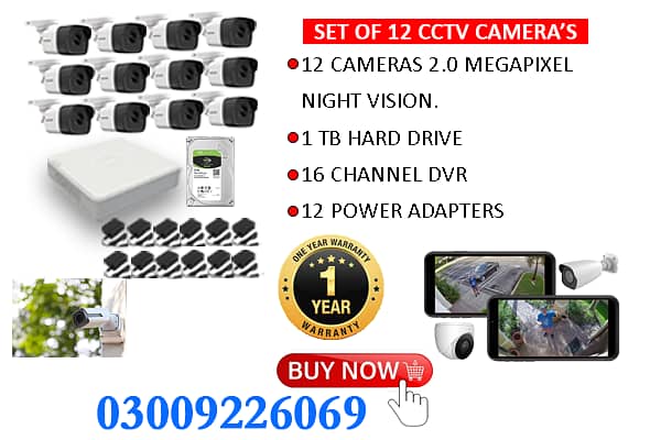 12 CCTV Cameras Set In DHA (HIK Vision) 0